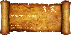 Németh Balda névjegykártya